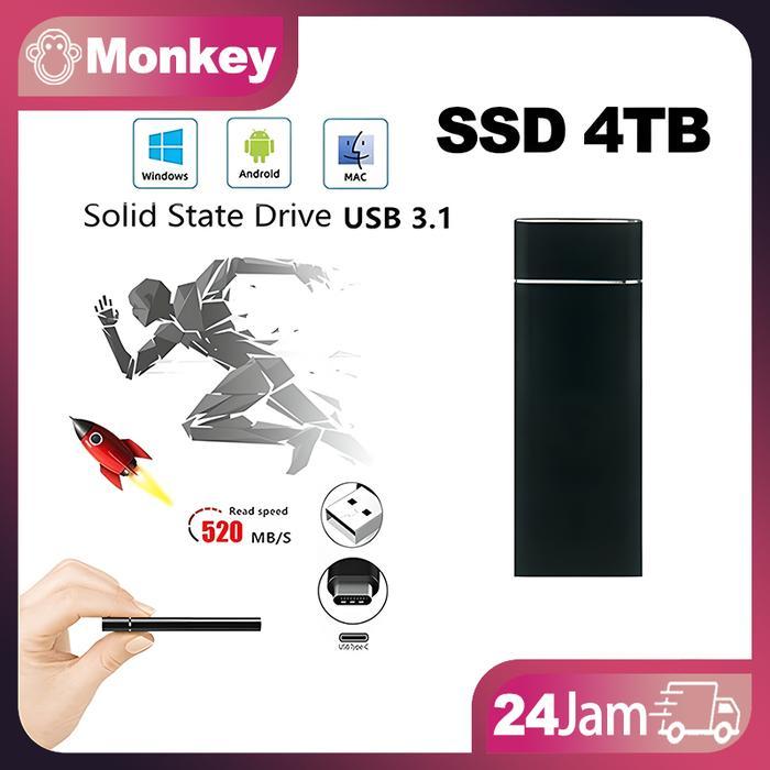 TERLARIS SSD Eksternal 4TB USB 3.0 Type-C ssd portable eksternal hp solid state drive ssd laptop