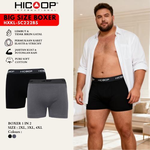 Dalam Pria Hicoop Celana Dalam Pria Hicoop Ukuran Besar 2 Pcs Boxer Cotton HXKL-SC222BS (2XL - 4XL) 