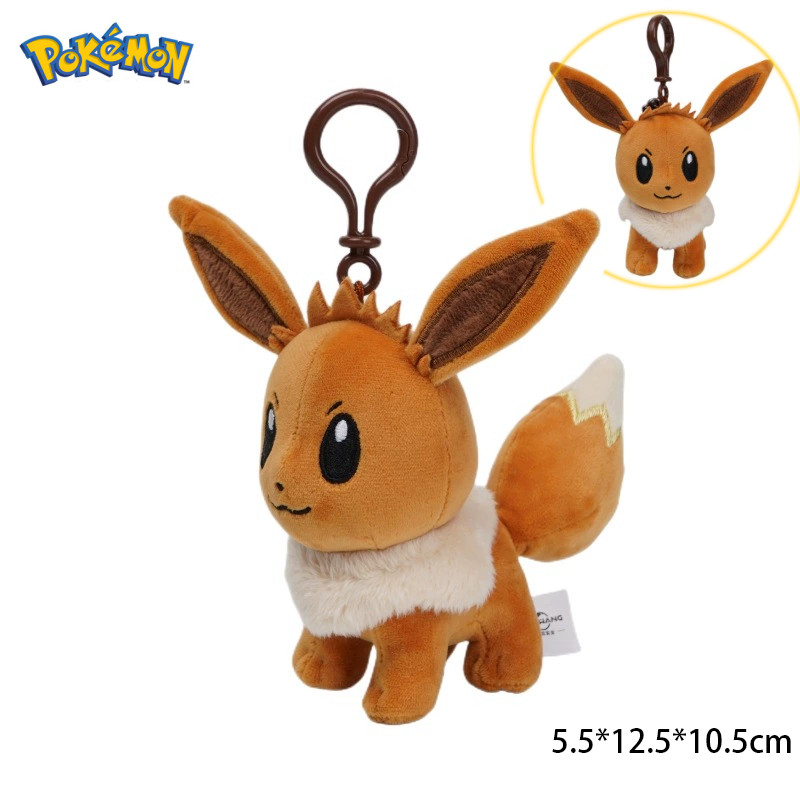 Original Pokemon Eevee Plush Keychain Set 5 inch Snorlax Plush Keychain Doll Pikachu Jigglypuff