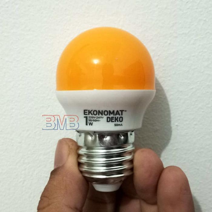 NEW KUNING EKONOMAT Lampu Tidur LED 1 watt Bulb E27 1watt 1w