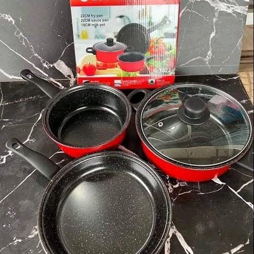 CUCI GUDANG Set Panci 3in1 GLC 1822 Anti Lengket untuk Dapur - Kitchenware