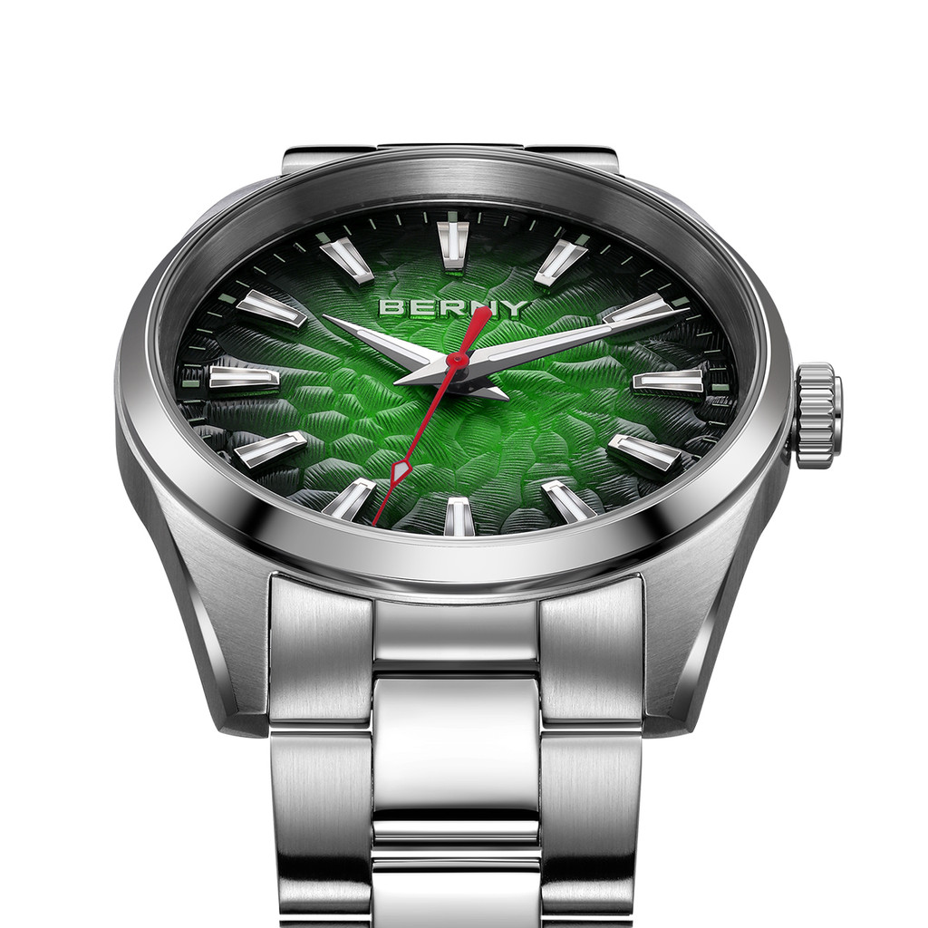 BERNY Watches for Men Luminous Sapphire Quartz Men's Watch Fashion Casual 10ATM Full Stainless Steel