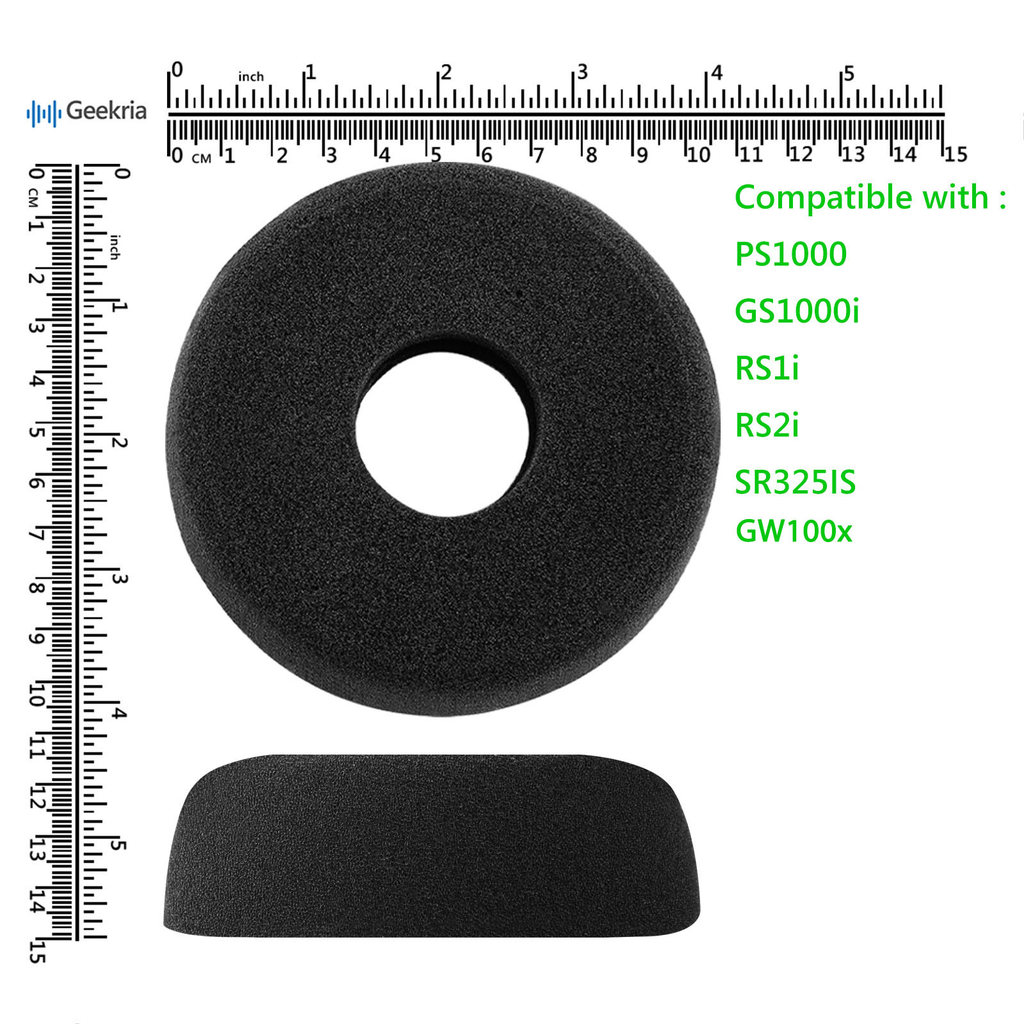 Geekria Comfort Foam Replacement Ear Pads for GRADO PS1000, GS1000i, RS1i, RS2i, SR325IS, GW100x