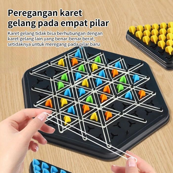 Jamin Chain Triangle Multiplayer Puzzle Board Game Puzzle Segitiga Catur Rantai Geometris Training