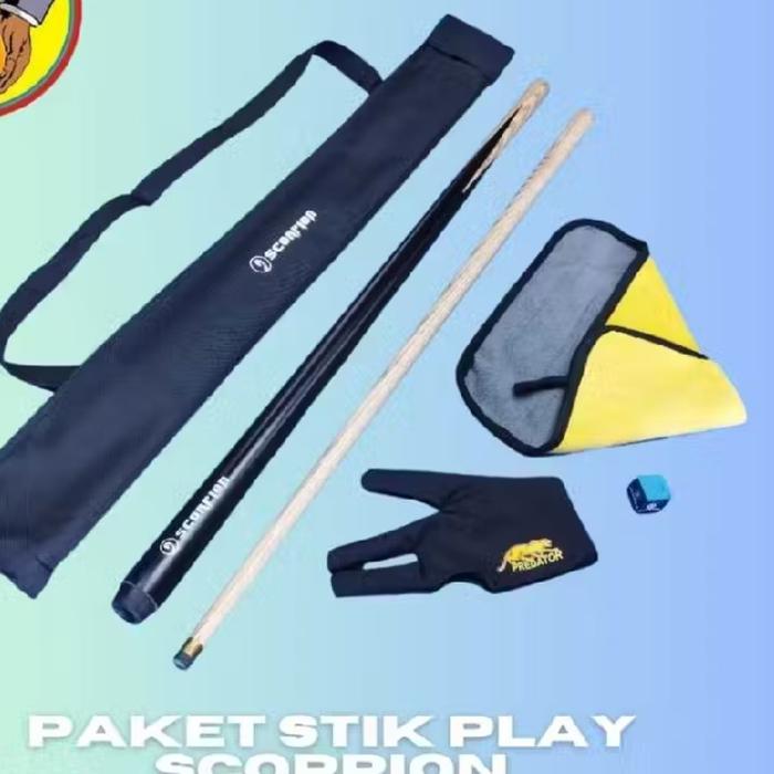 new set stik biliard Paket Stick Billiard Scorpion Kayu - Paket Stick Billiard-Stick Bill
