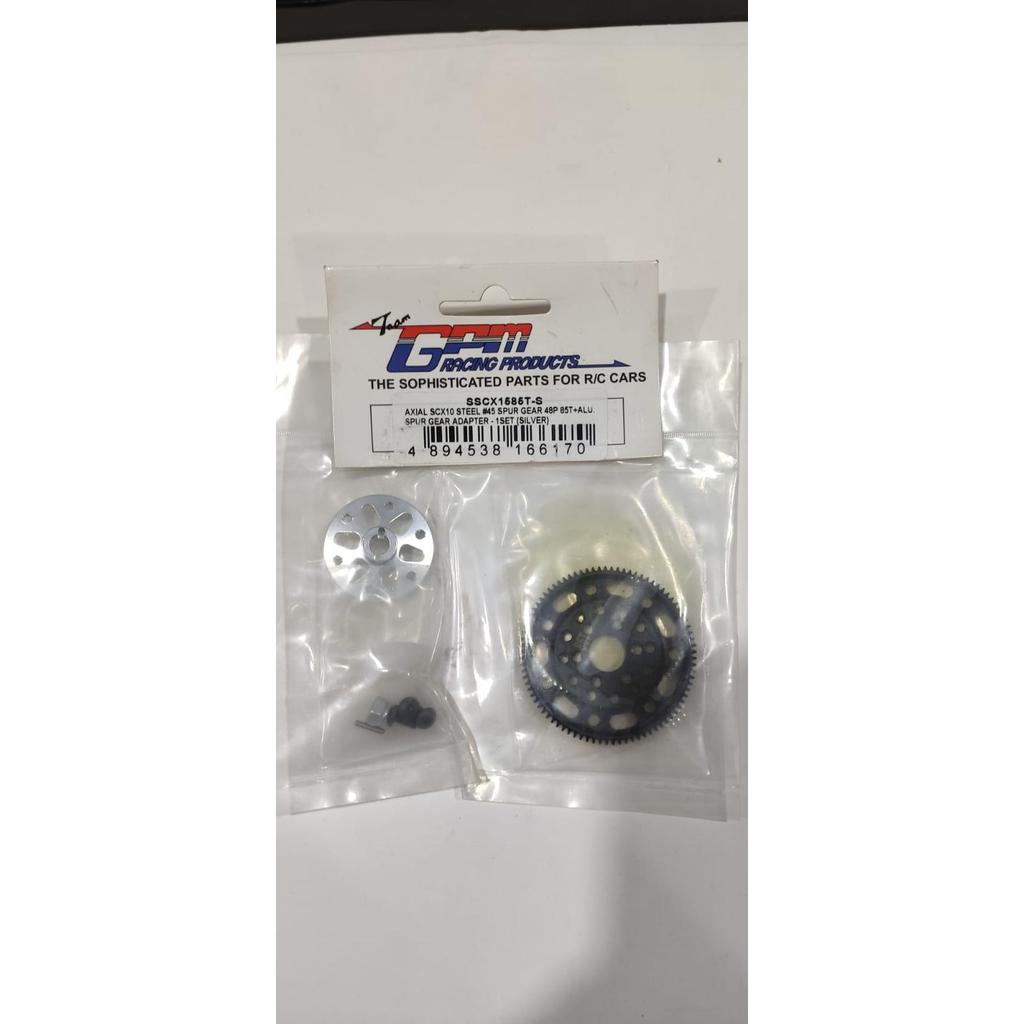 Axial SCX-10 Steel #45 Spur Gear 48P85T + Adapter (SSCX1585T-S)