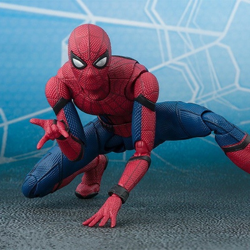 S H Figuarts Spider-Man Homecoming Ver Action Figure with Backpack Tom Holland Poseable Model