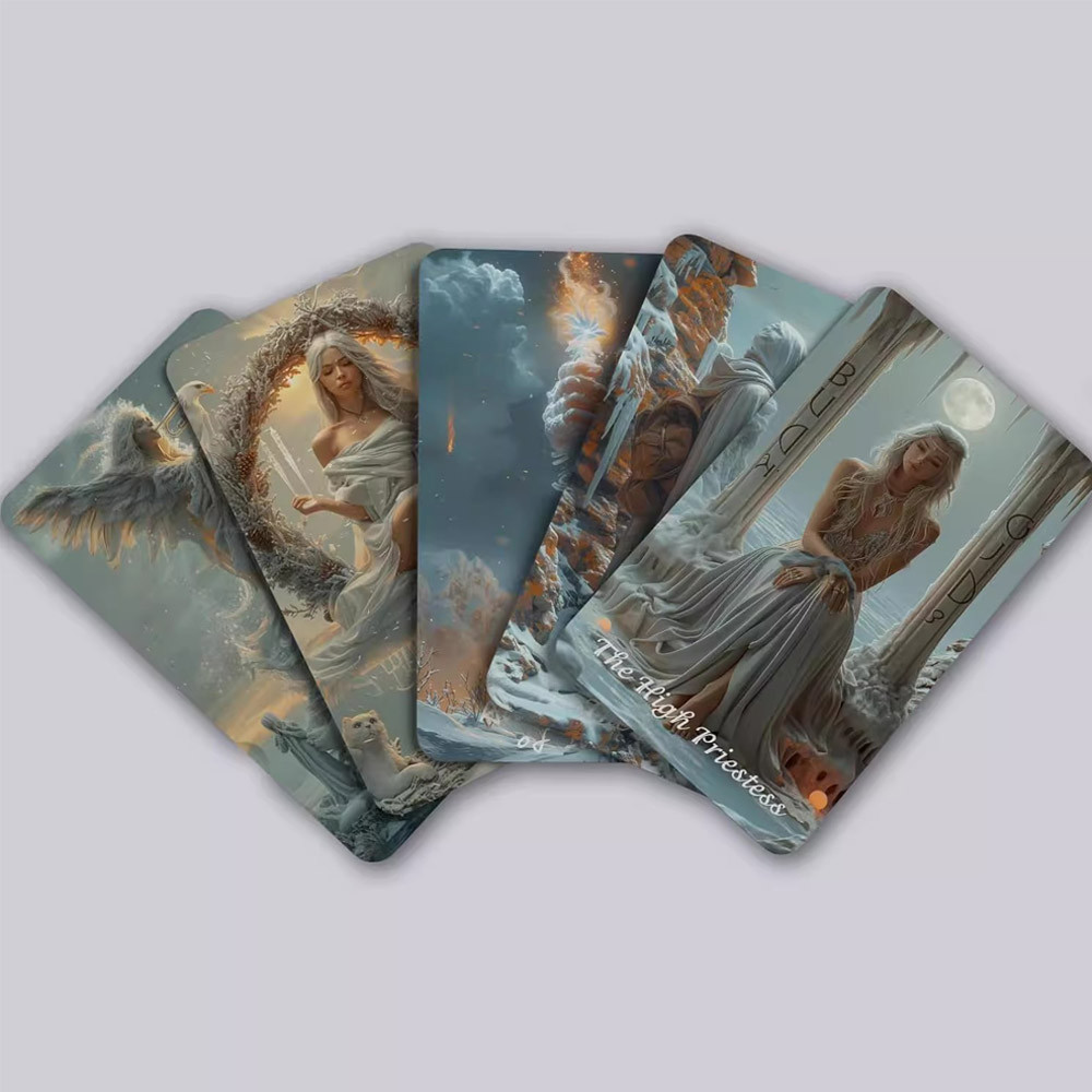 Beginner Tarot Cards Set with Paper Guide, Winter Still Tarot Deck, 80 Oracle and Tarot Cards,
