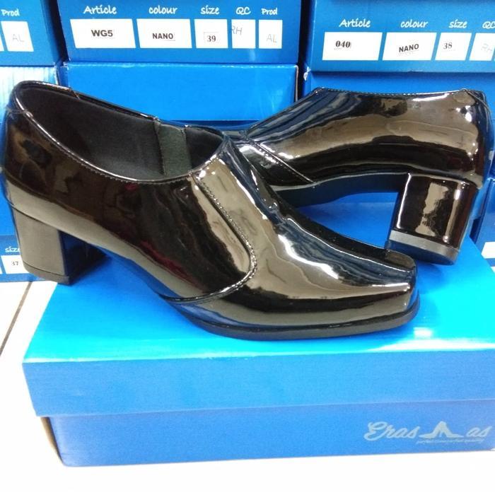 boots erasmas polwan sepatu boots erasmas polwan / sepatu kerja wanita - Hitam, 36