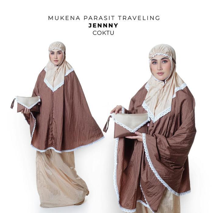 Leesy - Mukena Parasit Jennie - COKLAT TUA