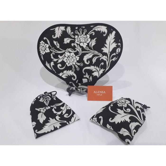 Premium Kipas Lipat Motif Kain Batik + Pouch Original