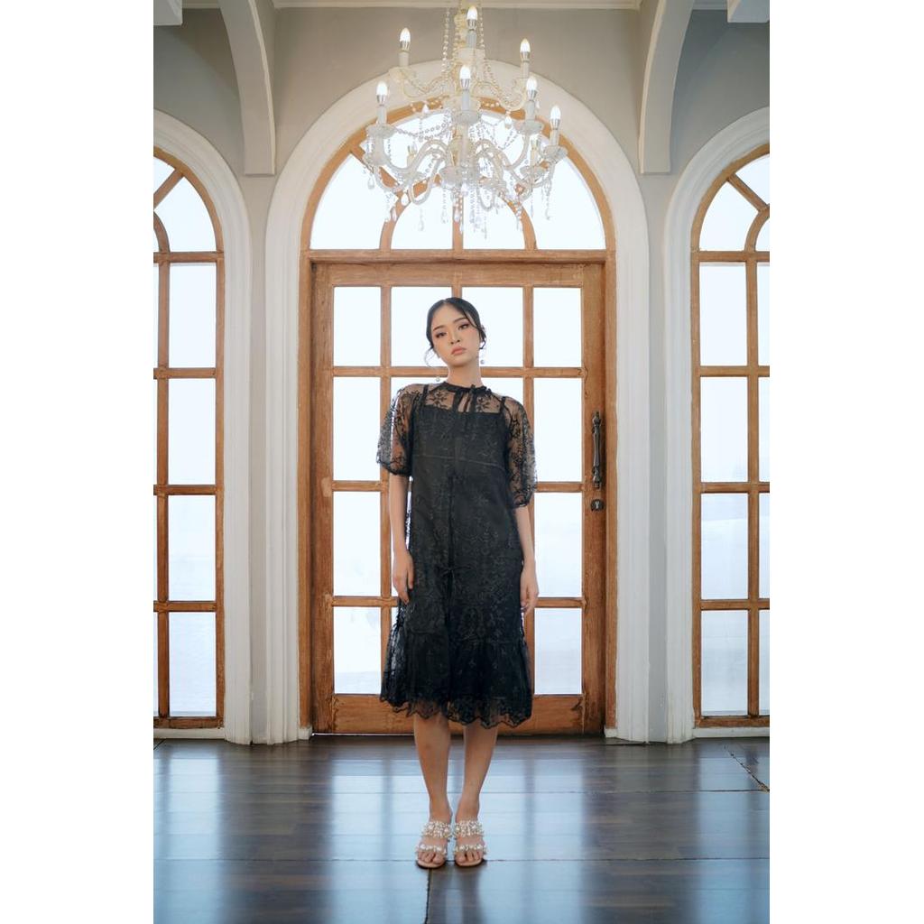 MISS NOMI Cherise Dress / Dress Kondangan / Dress Pesta - CAVIAR, S/M