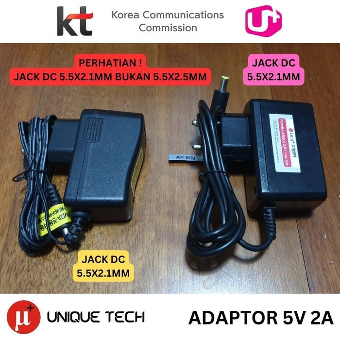 DISKON ADAPTOR 5V 2A KOREA SK KT LG SAMSUNG ORIGINAL JACK DC 5.5X2.1MM STB