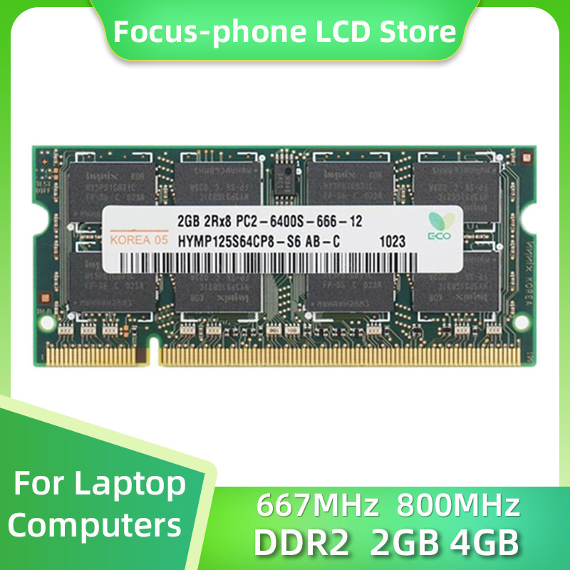 DDR2 2GB 4GB 667MHz 800MHz 2R8 Laptop RAM Notebook Memory SODIMM PC2-5300 6400 1.8V 200 Pin