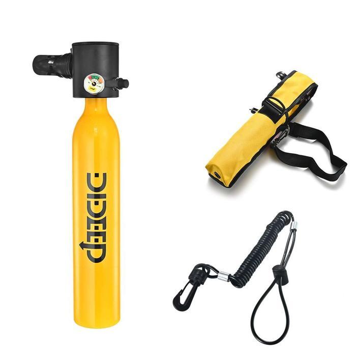 Tabung Selam Mini 0.5L Portabel untuk Snorkeling dan Diving 10 Menit Set Lengkap dengan Pompa PCP - 
