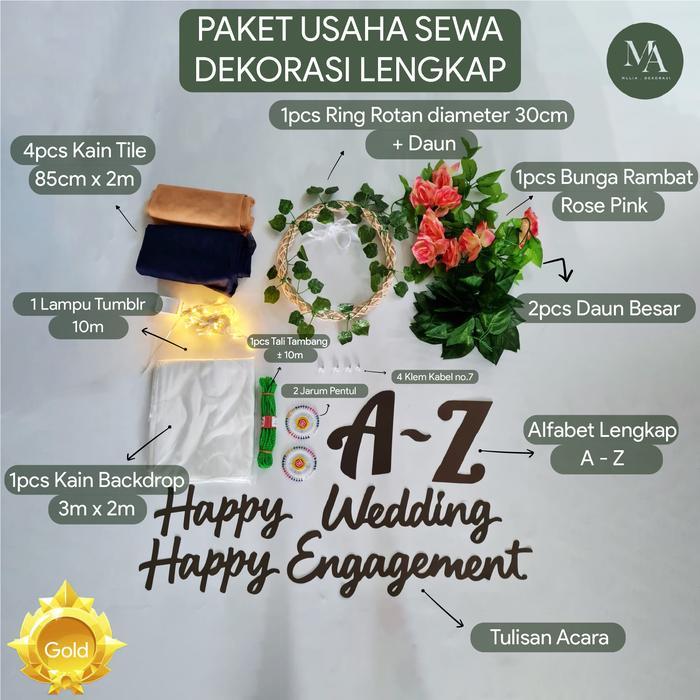 Paket Usaha Bisnis Jasa Sewa Dekorasi Backdrop Lamaran Nikahan Mulia Terbaru