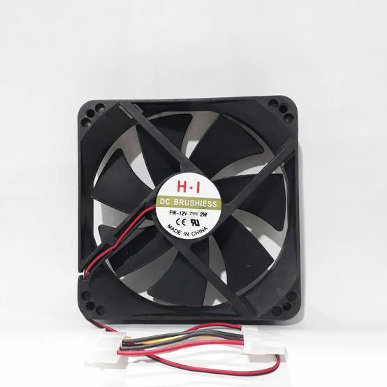 PROMO Fan Casing CPU 12CM Kipas PC Hitam Cooler Komputer 12 CM Black 12V