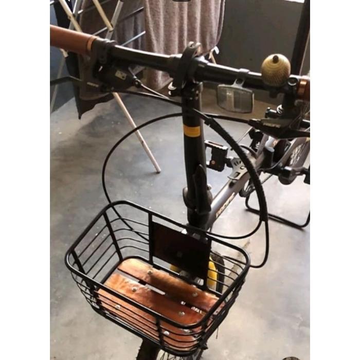 KERANJANG SEPEDA LIPAT FRONT BLOK (KERANJANG KLASIK ALAS KAYU)