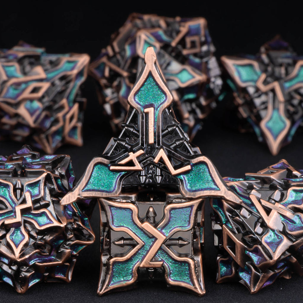 7pcs DND Metal Dice Set MTR Polyhedral Dice for Dungeons And Dragons Role Playing Games Polyhedral