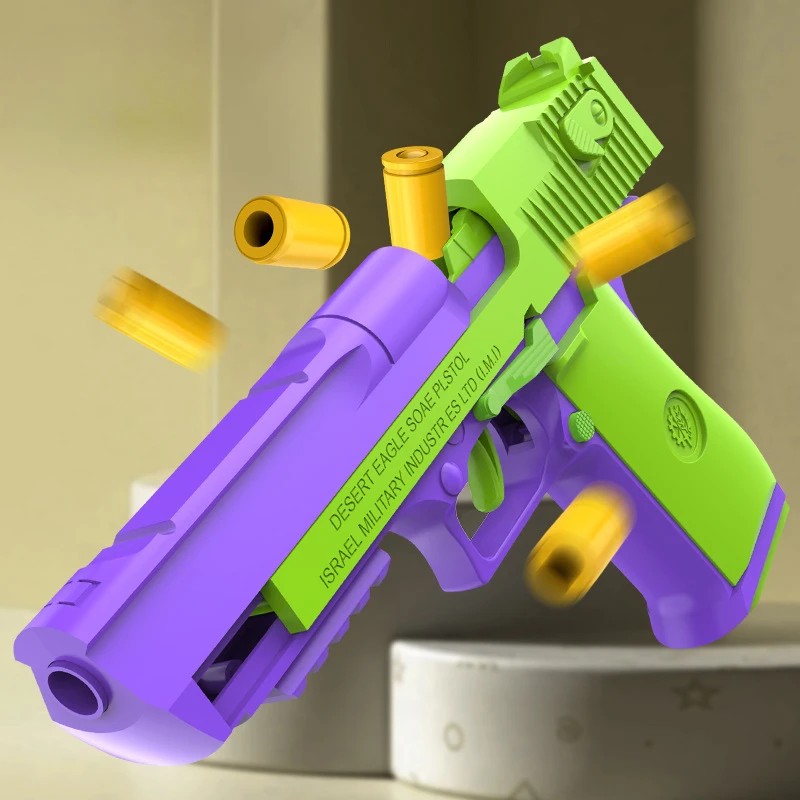Radish Gun Decompression toys Desert Eagle 2011 Pistol 1911 Continuous Throwing Shell Empty Hanging