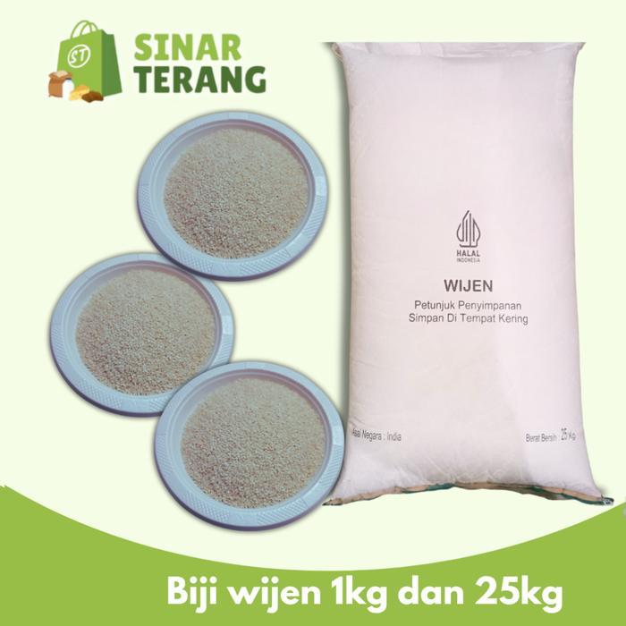 NEW - BIJI WIJEN PUTIH / WHITE SESAME SEEDS MENTAH 1 KG REPACK / GROSIR