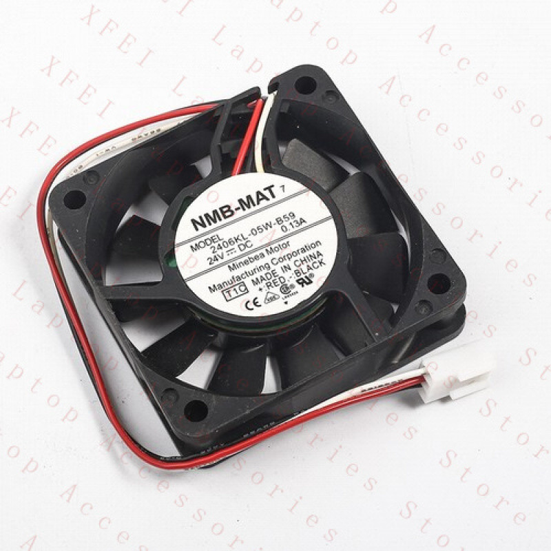 F 1PCS NMB-MAT 2406KL-05W-B59 Fan DC24V 0.13A 60*60*15mm 3pin BLACK MODEL