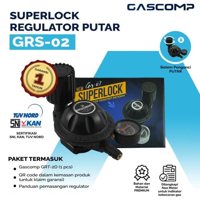 GASCOMP Regulator Meter Superlock Putar (GRS-02)Regulator Gas Superlock Regulator Gas Aman Regulator