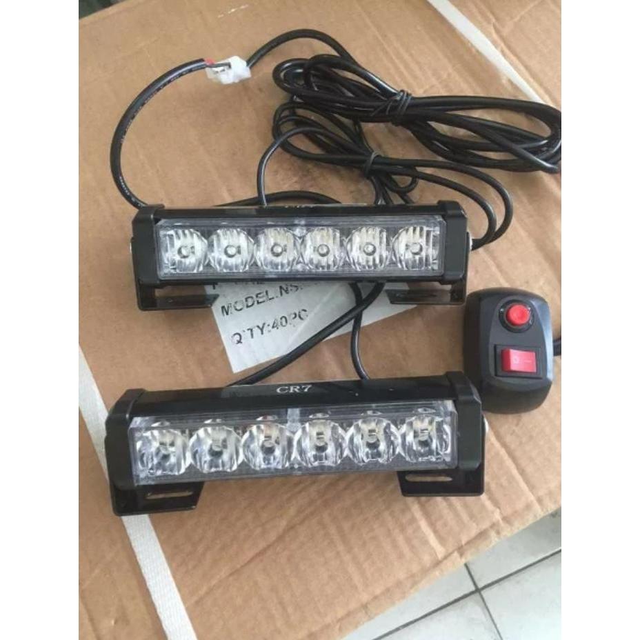 Asli Lampu strobo 6mata - Lampu strobo federal 6led motor mobil