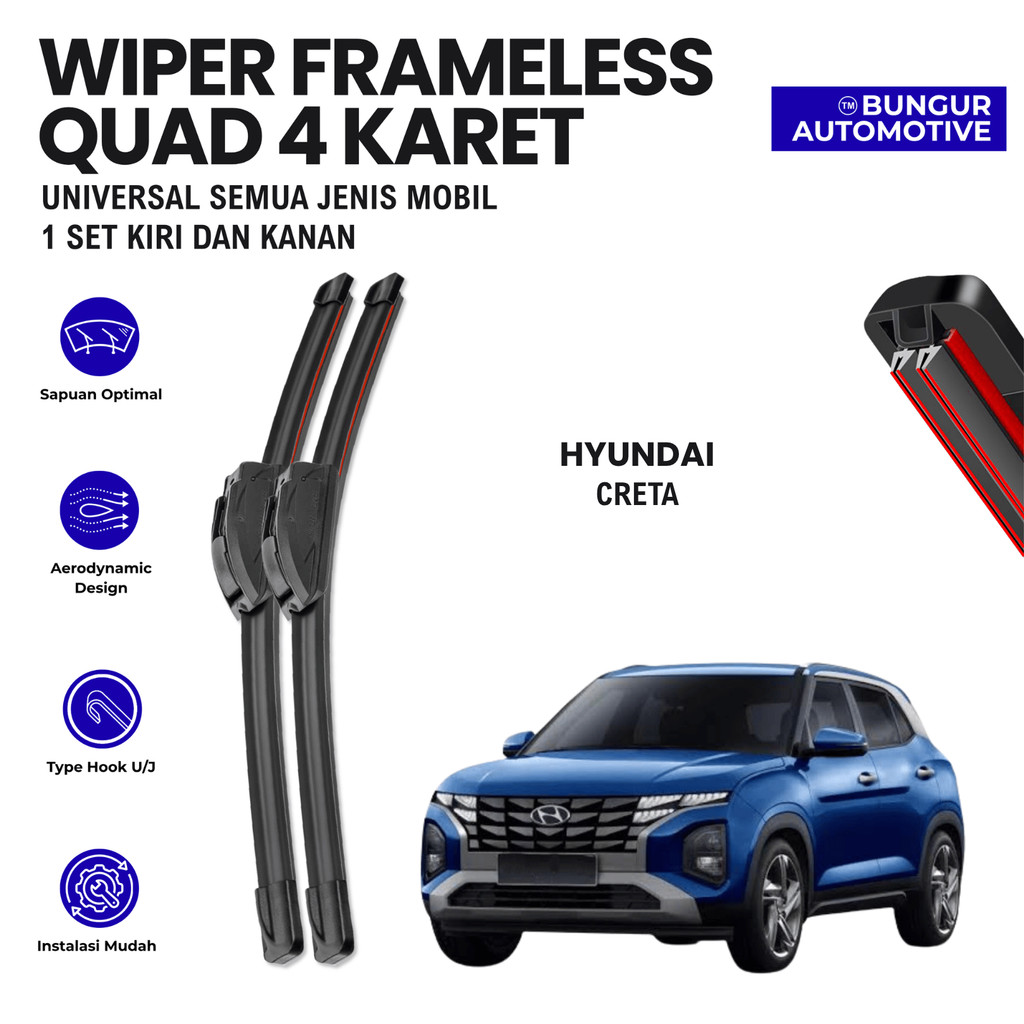 Wiper Hyundai Creta Quad Kaca Depan Mobil