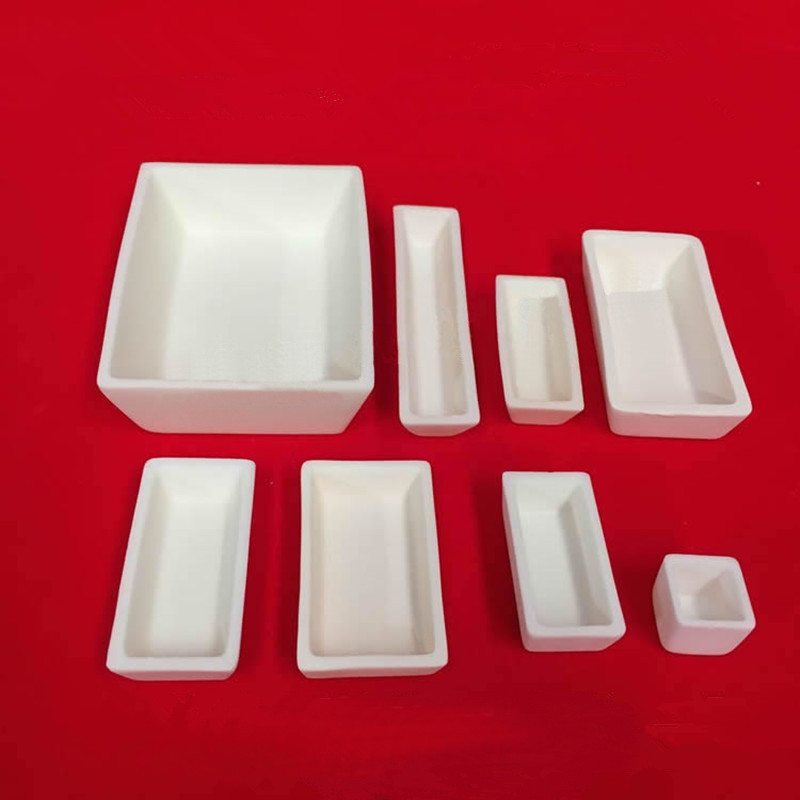 Trapezoidal Alumina Ceramic Boat / 99% Al2O3 Corundum Crucible /