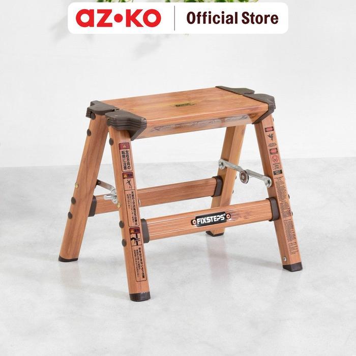 FIXSTEPS TANGGA ALUMINIUM 1 STEP MOTIF KAYU