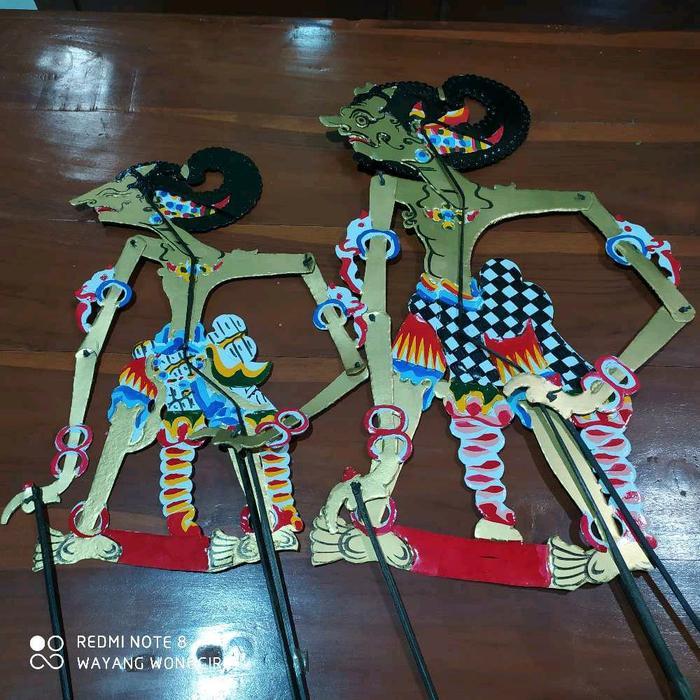 paket 2 wayang kulit kertas Wisanggeni dan Antasena ukuran standar pentas pedalangan