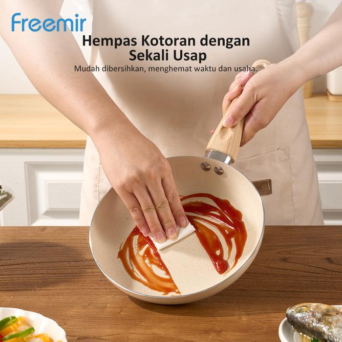 [Mega Sale] Freemir Teflon Anti Lengket 20Cm Single Bottom Set Teflon+Spatula Granit Teflon