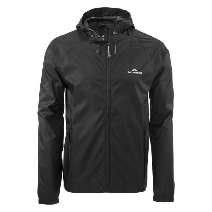 Jaket Kathmandu Pocket-it Men's Rain Jacket Hitam Pria Panjang