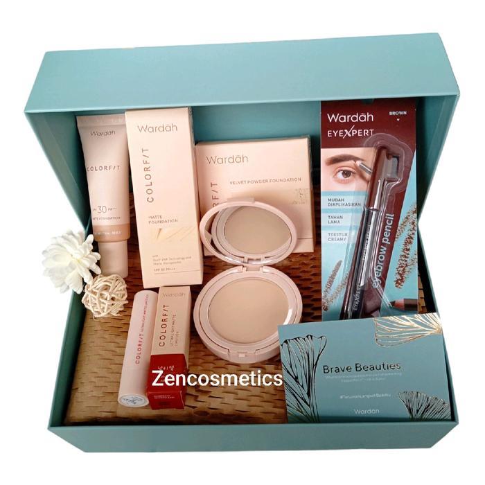 Wardah Colorfit/ Seserahan Wardah/ Paket Hampers Wardah/ Hampers Kosmetik Eyeshadow Fondation Wajah