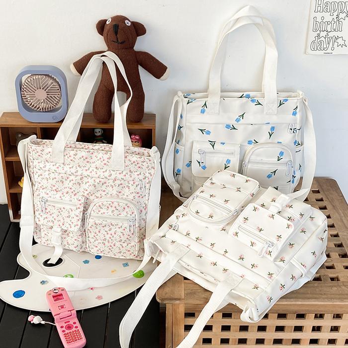 Age Free Bags - Mismi Kiara Bag Tas Selempang Wanita Stylish Flower Korea Sling Bag Perempuan Travel