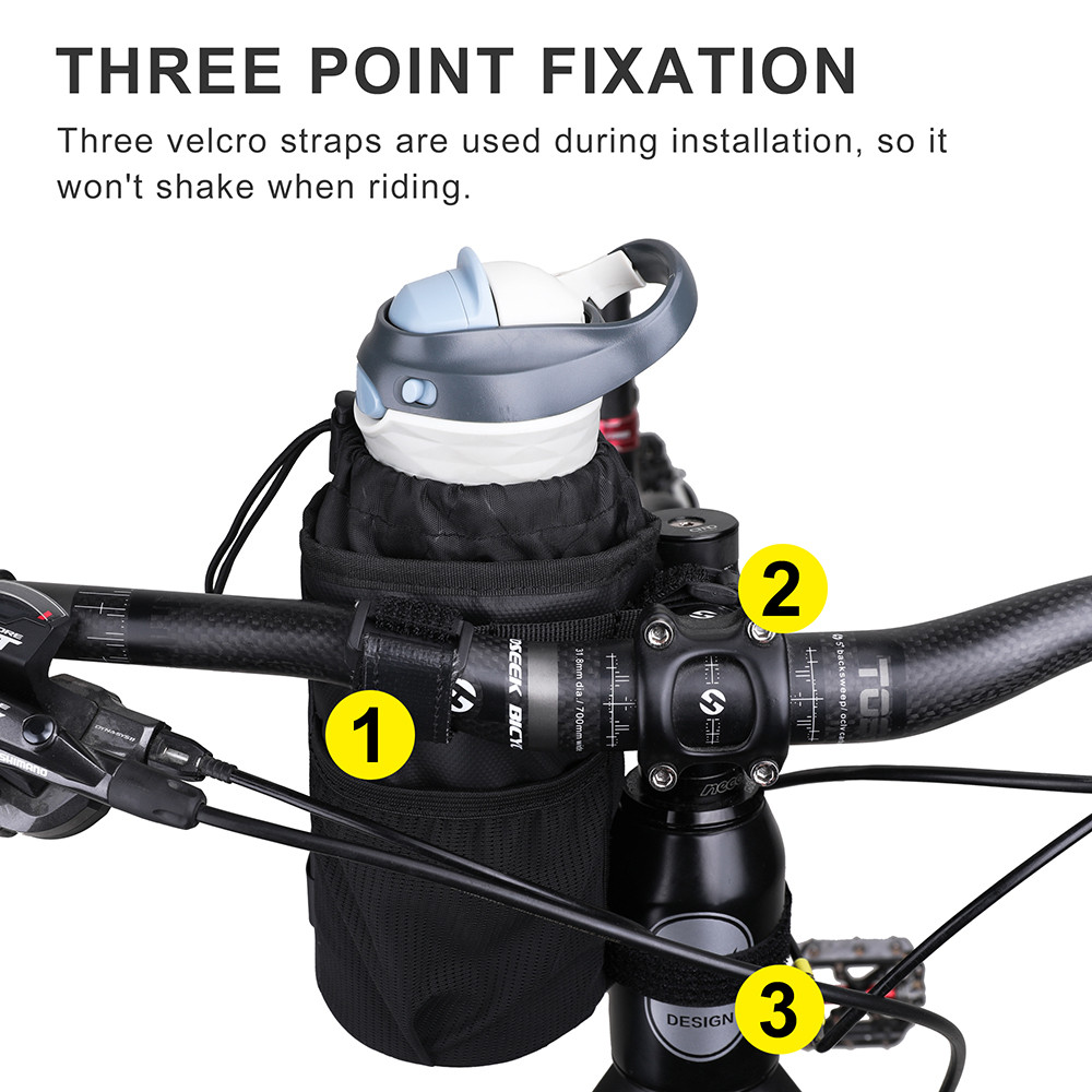 Rhinowalk Bike Handlebar Stem Bag Water Bottle Bicycle Bag Snack Storage Bikepacking Touring