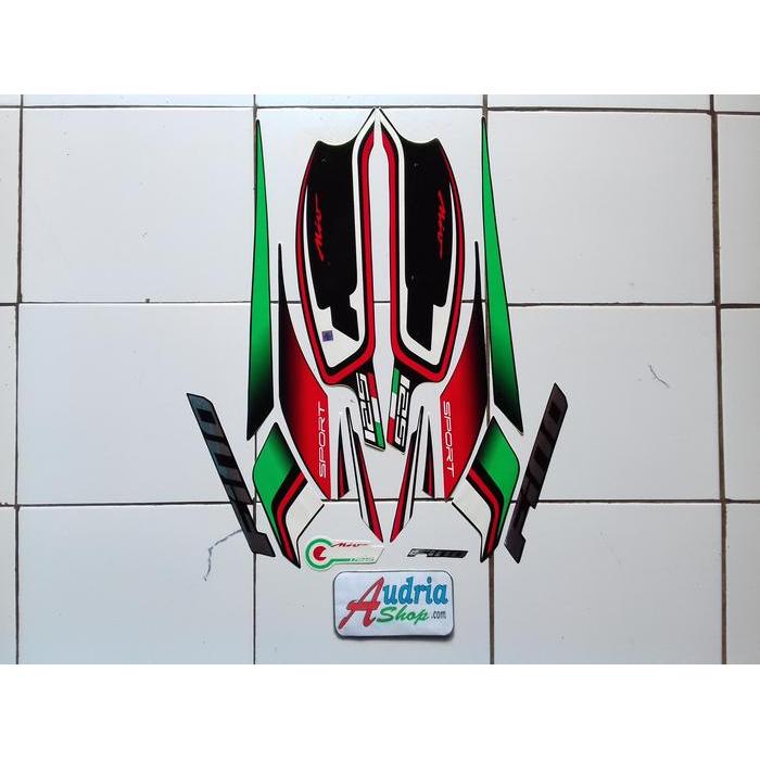 Striping Stiker Motor Yamaha Fino Sporty 2016 Hitam-Hijau