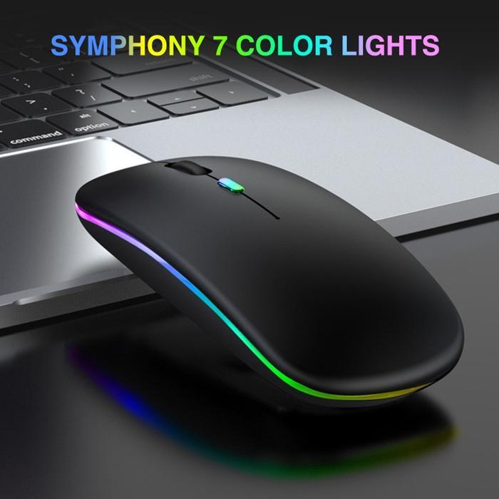 Premium CodJovitech Mouse Gaming Led Wireless 2.4G & Bluetooth 5.1 Rechargeable Slim Mouse 1600 Dp