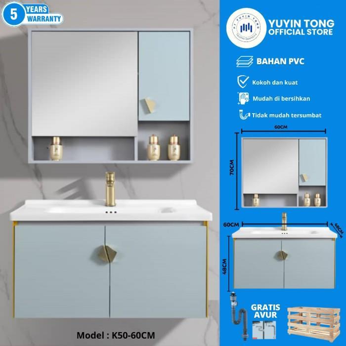 Pira Nordic - Kabinet Kamar Mandi 60Cm Pvc Wastafel Kabinet Kamar/Cabinet Bathroom