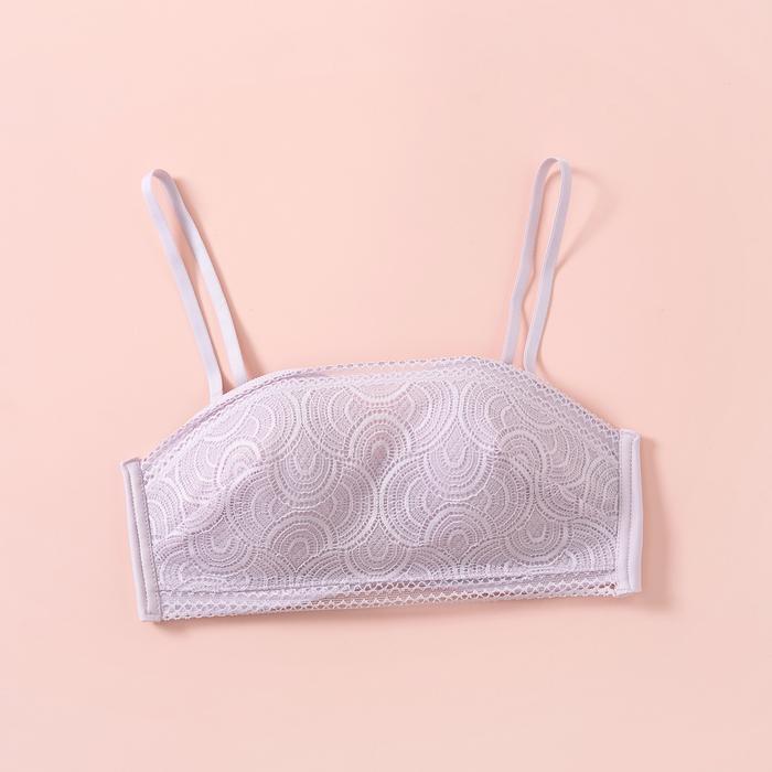 Bra Wanita Bandeau Cup B Tanpa Kawat Tali Lepas Pasang Warna Pink Muda Ukuran 34B