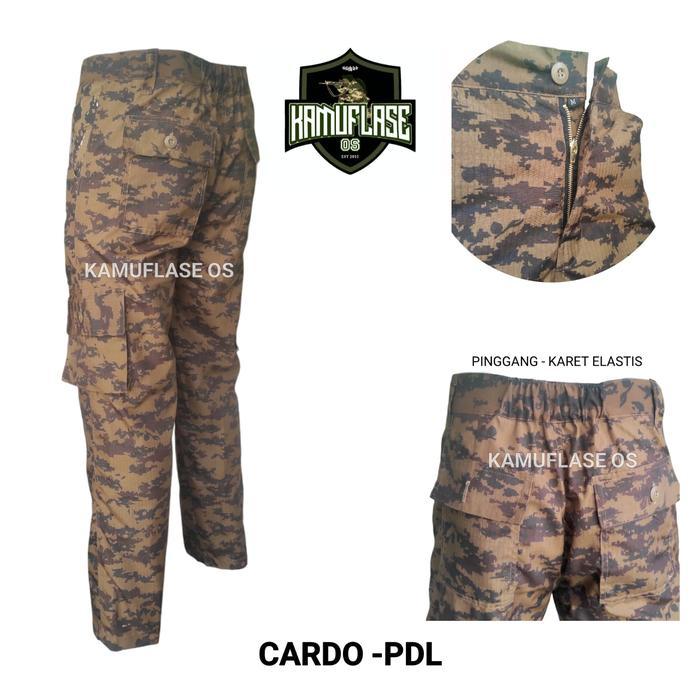 PRAMUKA CARGO PDL Celana Cargo Loreng Pramuka Bahan Ripstop Model PDL Tactical Ukuran M CARGO PDL TA