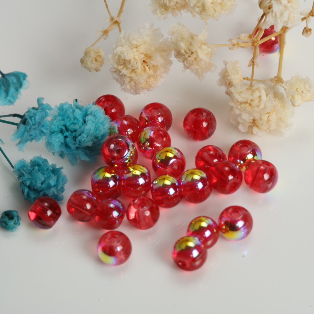 4mm Plating Color Glass Beads Crystal Glass Beads for Jewelry Making DIY Loose Spacer Beads Handmade