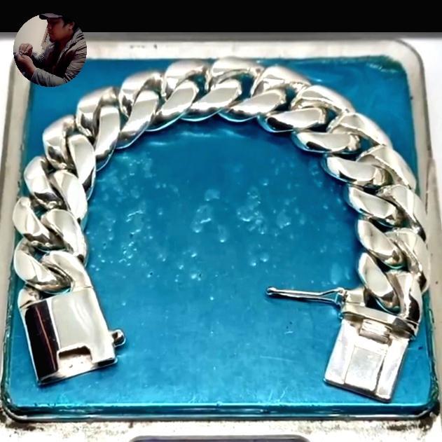 TERBAIK Gelang Pria Rantai Besar Perak Silver 925