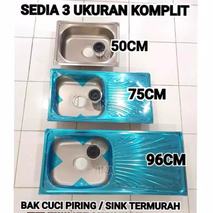 Bak Cuci Piring Stenlis 50X40 75X40 96X40 Washtafel / Kichen Sink Afur