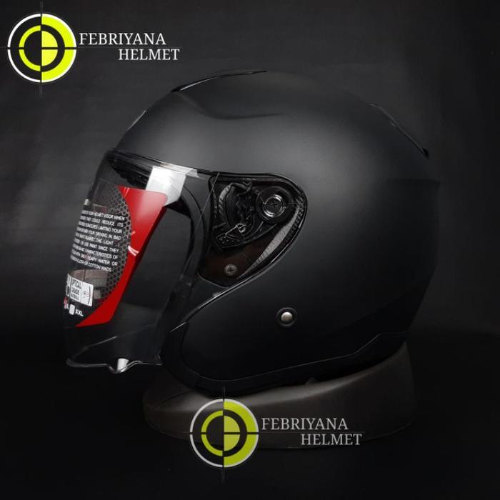 HELM KYT KYOTO SOLID BLACK DOFF HALF FACE KYT KYOTO MOTORCYCLE KYT KYOTO