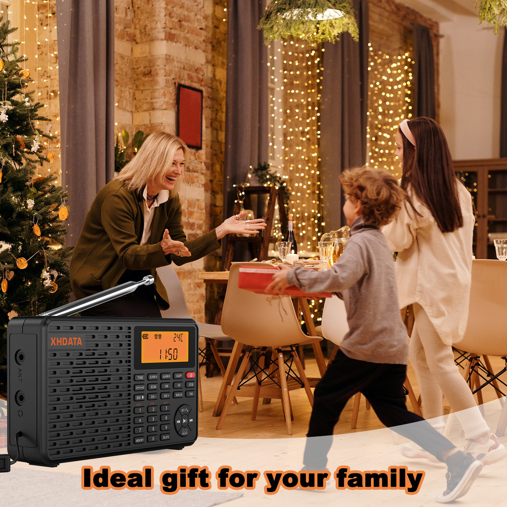 XHDATA D-109 Radio FM AM SW LW Full Band Portable Radios Bluetooth-compatible Digital Radio Receiver