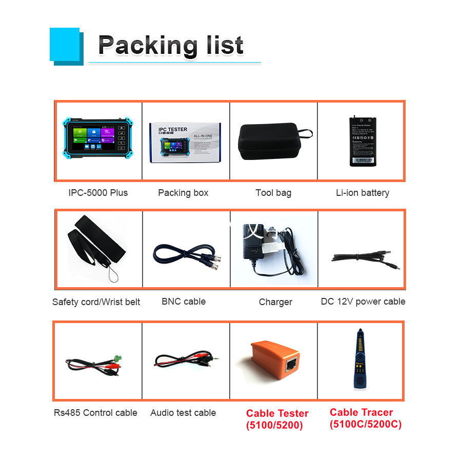 CCTV Tester IP camera ahd mini monitor 4k HDMI VGA IPC tester CCTV poe portable monitor cftv camera