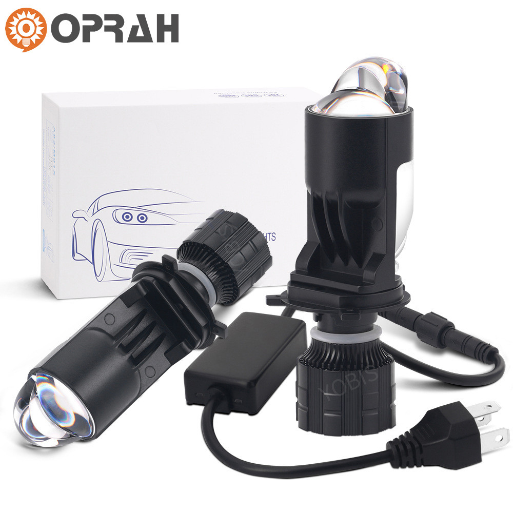 H4 LED Projector Mini Lens LED Headlight Bulb Kit Conversion 9003 HB2