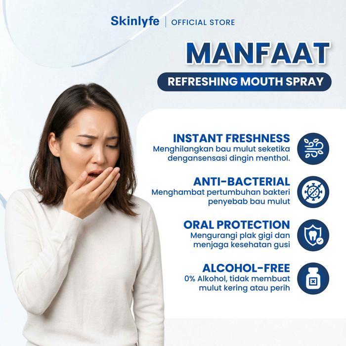 Skinlyfe Mouth Spray Penghilang Bau Mulut Permanen Mouthwash Semprotan Bau Mulut Pengharum Bau Mulut